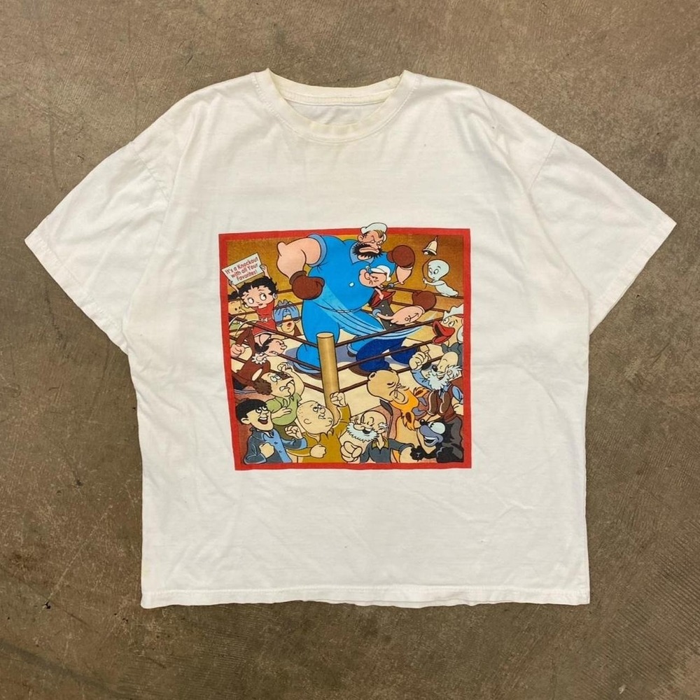 Vintage Betty Boop Popeye the Sailor Casper the Ghost Cartoon Classic Shirt XL